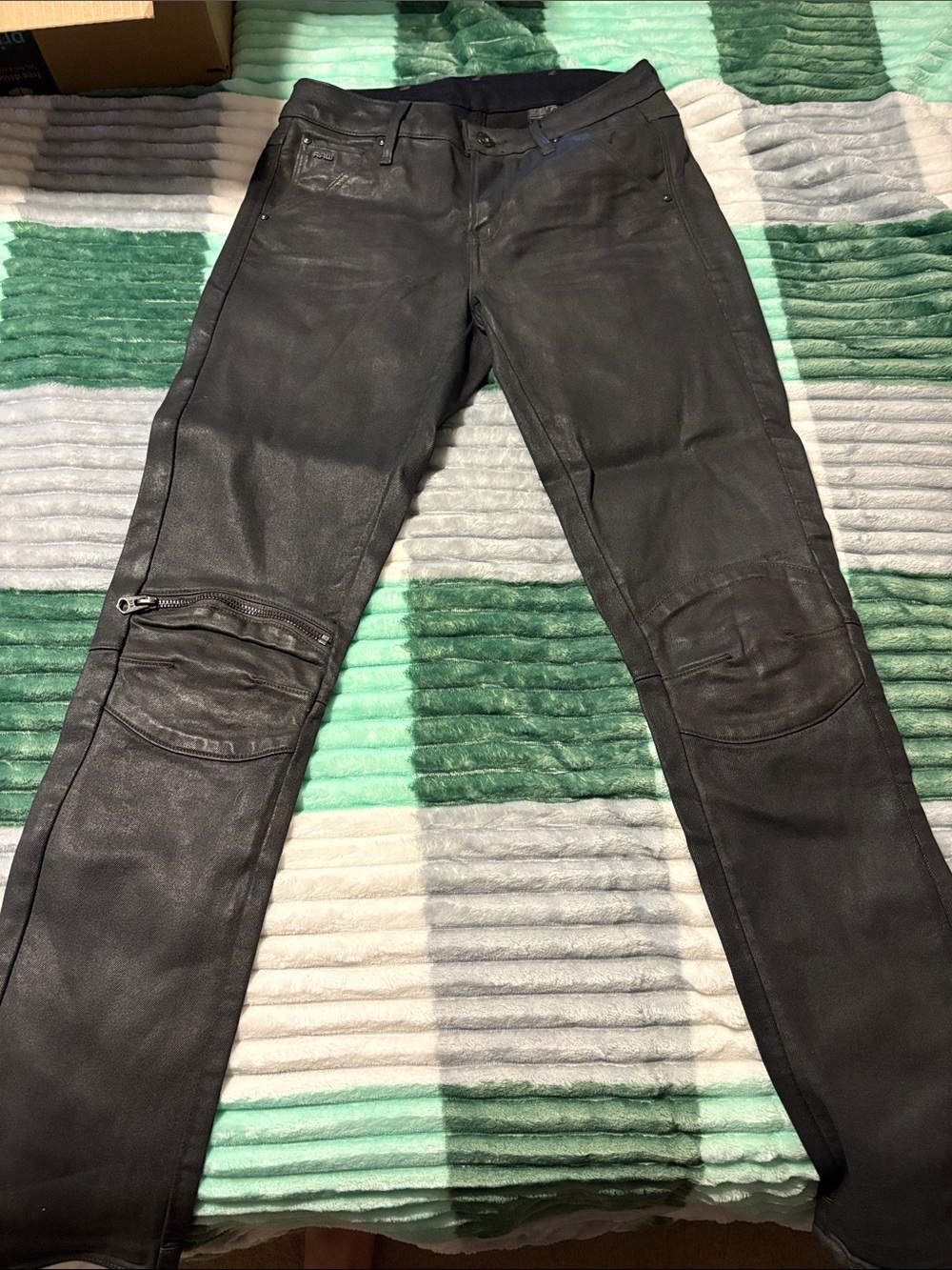 G-Star Black Skinny Leather-Effect Jeans